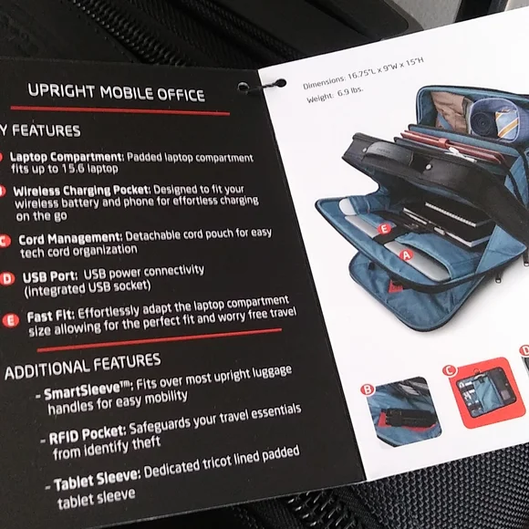 Samsonite Pro Upright Mobile Office, Black, One Size - Picture 16 of 16